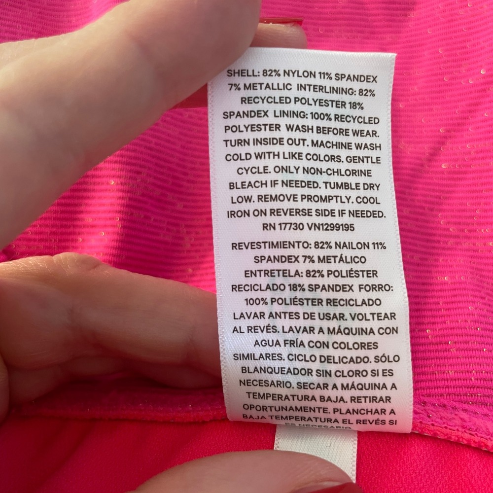 Art Class Girls Hot Pink Metallic Ribbed Cutout One Piece Swimsuit XL 14 barbie - Picture 8 of 9